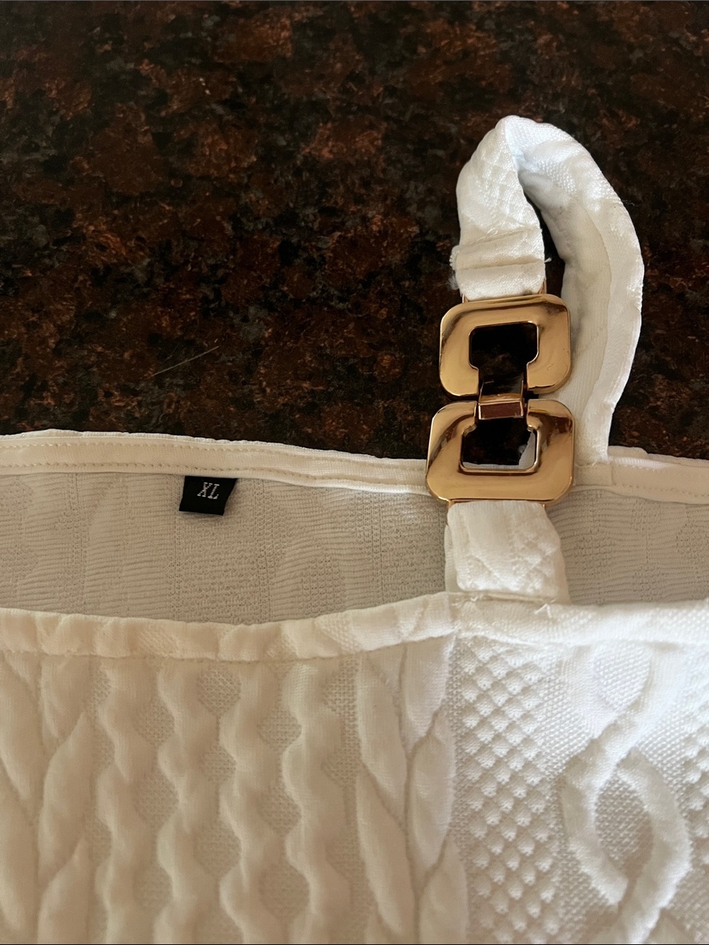 White Cable Knit Sweater Top - Picture 2 of 4